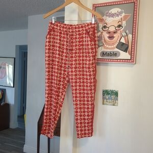 Anthropologie Hei HEI BOHO Festival Ankle Cropped Pants Pull On Drawstring Sz S